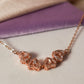 Hyacinth 4-pcs Zircon Heart Magnetic Clover Necklace - Rose Gold